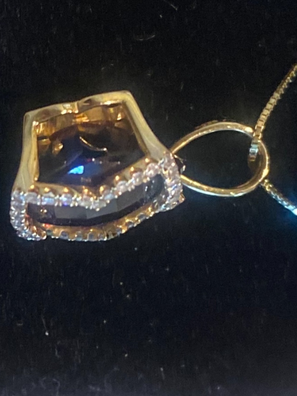 Garnet And Diamond Pendant and 18 inch Necklace 14k Yellow Gold. AMAZING!! - Picture 10 of 14
